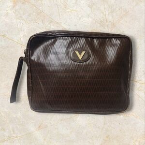 Vintage Mario Valentino Dark Brown Wristlet Clutch
